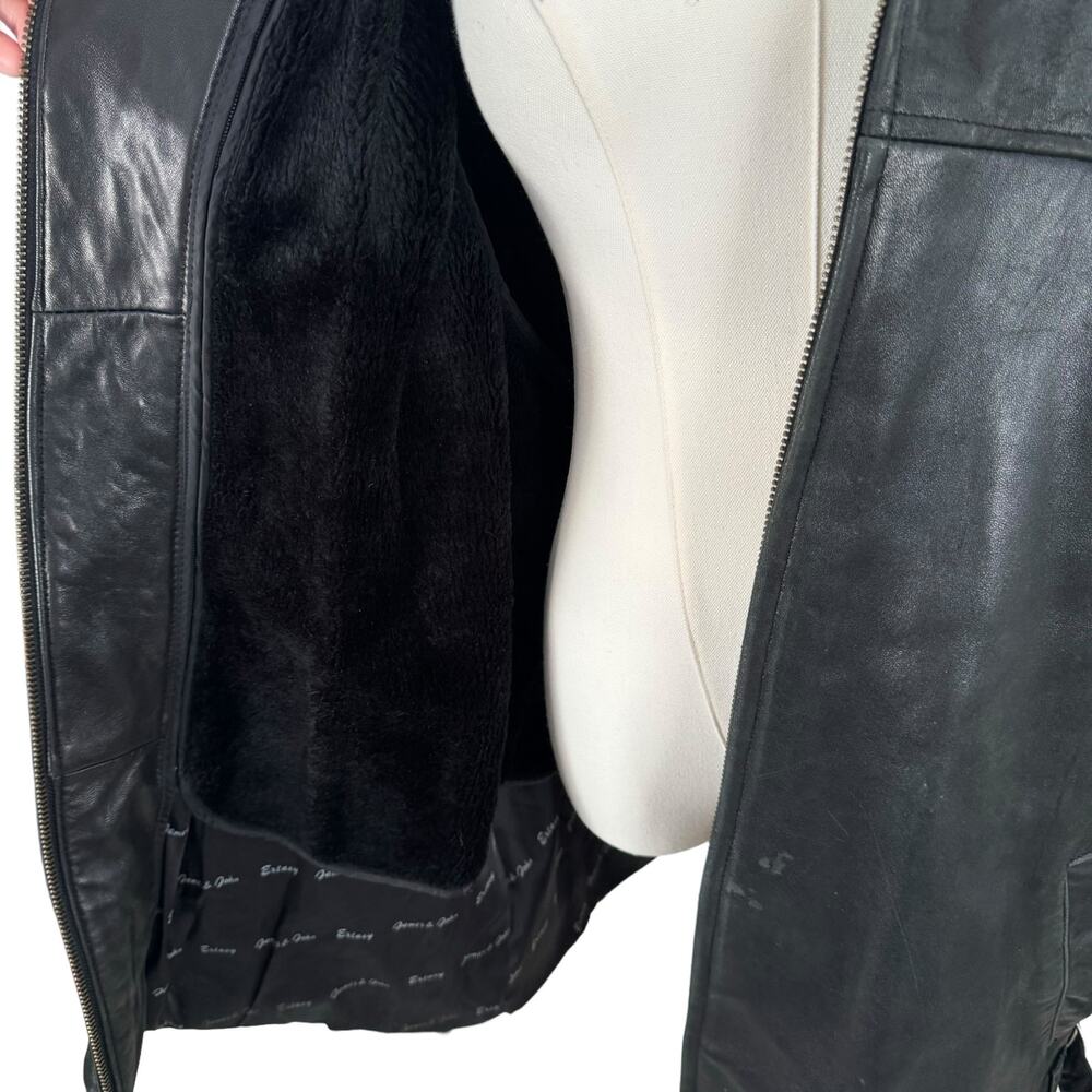 James & John Extasy Leather Jacket Classic Edgy Motorcycle Going Out Coat Big 2X - Picture 12 of 16